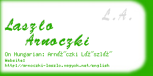 laszlo arnoczki business card